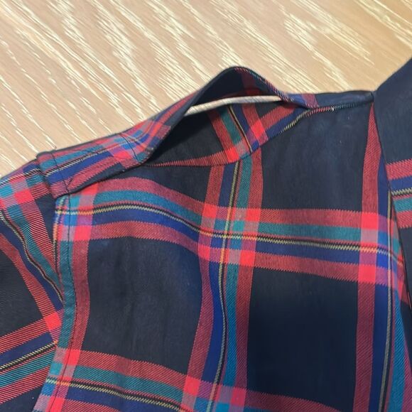 Givenchy Black & Red Tartan Cotton Pocket Shirt, 42US 17 Preowned - Picture 6 of 11